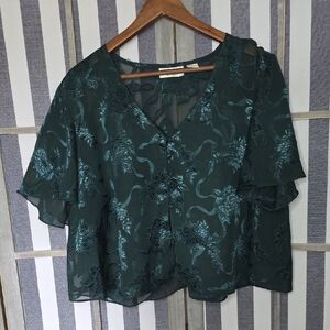 Victoria's Secret Green Vintage Gold Label Pajama Top